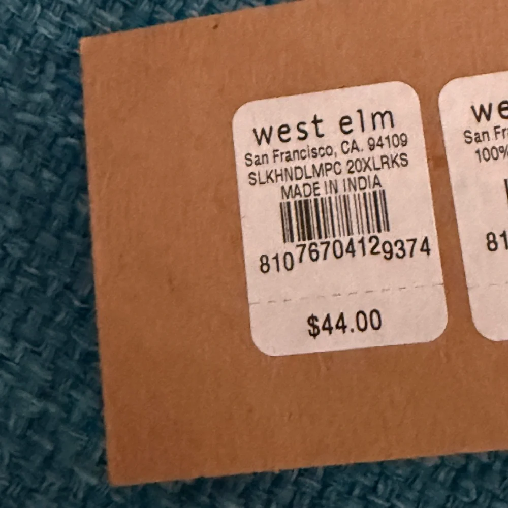 West Elm Teal Textured Pillow Cover 20x20